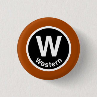Chicago L Western-Brown-Linie Button