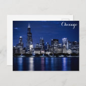 Chicago Lake Michigan Coast Skyline bei Night Foto Postkarte (Vorne/Hinten)