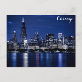 Chicago Lake Michigan Coast Skyline bei Night Foto Postkarte