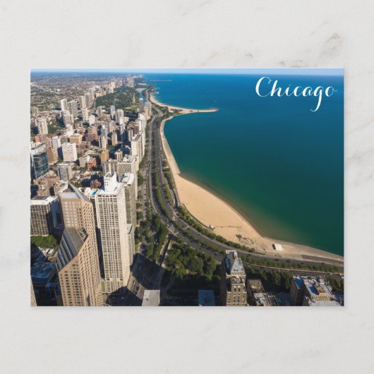 Chicago Lake Michigan Coast Skyline Foto Postkarte (Vorderseite)