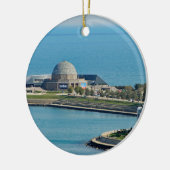 Chicago Lakefront Planetarium Foto Keramik Ornament (Links)
