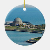 Chicago Lakefront Planetarium Foto Keramik Ornament (Hinten)