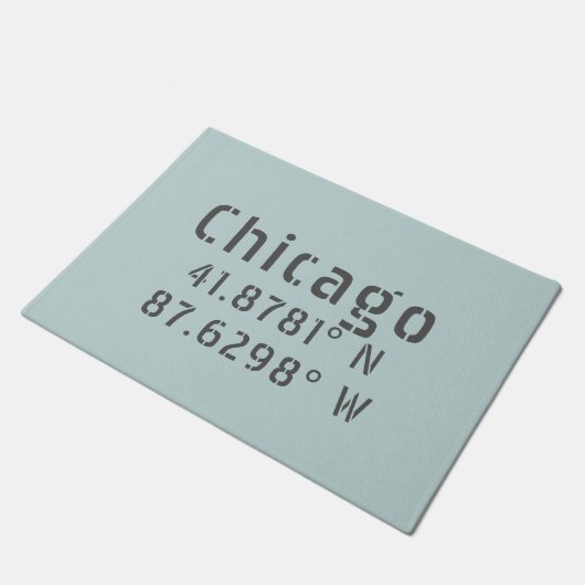 Chicago Latitude Longitude Fußmatte (Schrägansicht)