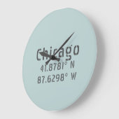 Chicago Latitude Longitude Große Wanduhr (Winkel)