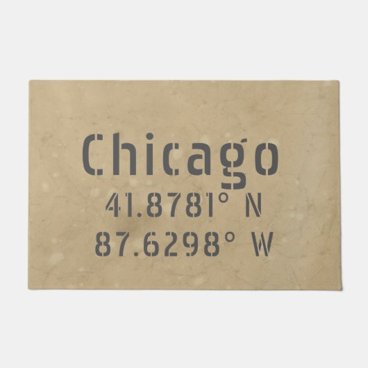 Chicago Latitude Longitude II Fußmatte (Vorderseite)