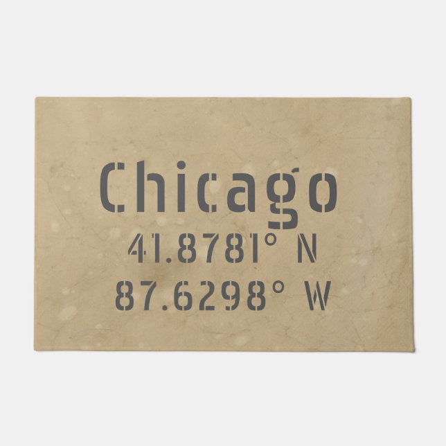Chicago Latitude Longitude II Fußmatte (Vorderseite)