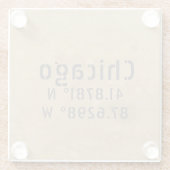 Chicago Latitude Longitude II Glasuntersetzer (Rückseite)