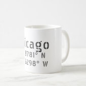 Chicago Latitude & Longitude Kaffeetasse (VorderseiteRechts)
