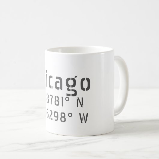 Chicago Latitude & Longitude Kaffeetasse (VorderseiteRechts)