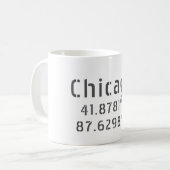 Chicago Latitude & Longitude Kaffeetasse (Vorderseite Links)