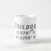Chicago Latitude & Longitude Kaffeetasse (Mittel)