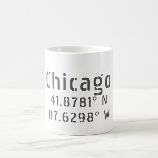 Chicago Latitude & Longitude Kaffeetasse (Mittel)