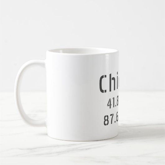 Chicago Latitude & Longitude Kaffeetasse (Links)
