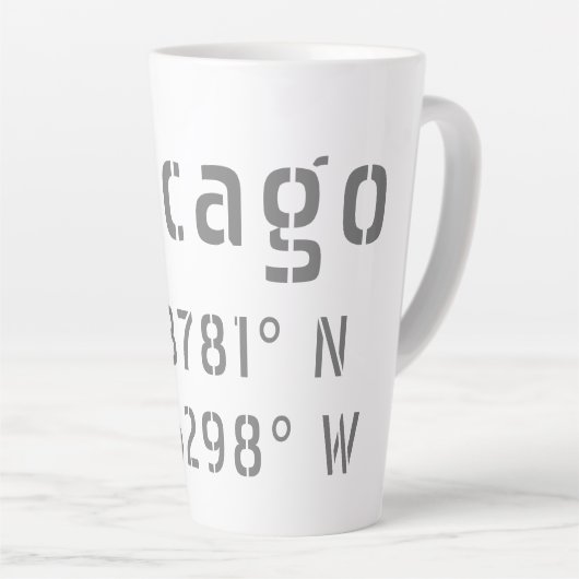 Chicago Latitude Longitude Milchtasse (Rechte Ecke)