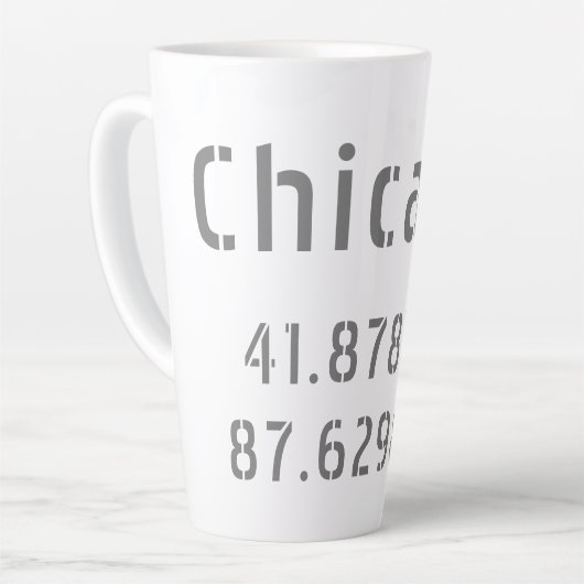 Chicago Latitude Longitude Milchtasse (Linke Ecke)