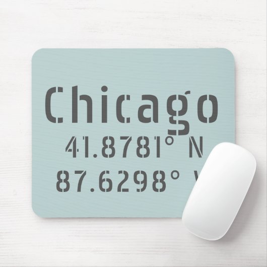Chicago Latitude Longitude Mousepad (Mit Mouse)