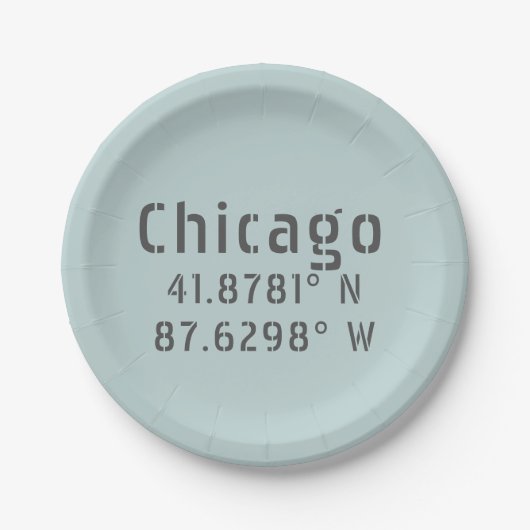 Chicago Latitude Longitude Pappteller (Vorderseite)