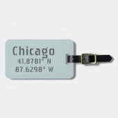 Chicago Latitude Longitude Personalisiert Gepäckanhänger (Vorderseite horizontal)