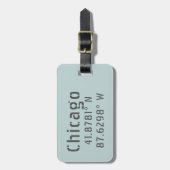 Chicago Latitude Longitude Personalisiert Gepäckanhänger (Vorderseite vertikal)