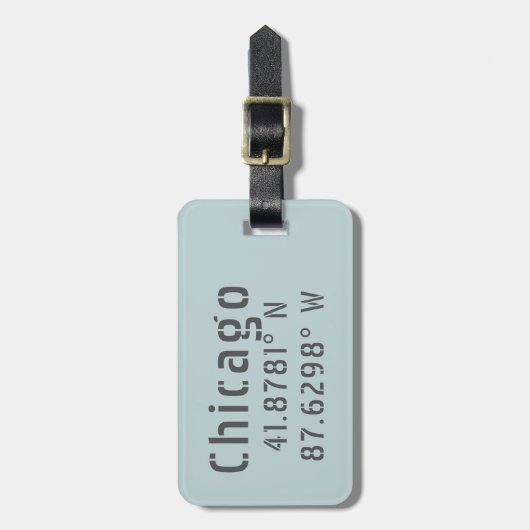 Chicago Latitude Longitude Personalisiert Gepäckanhänger (Vorderseite vertikal)