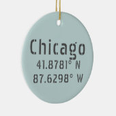 Chicago Latitude Longitude Personalisiert Keramik Ornament (Rechts)