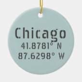 Chicago Latitude Longitude Personalisiert Keramik Ornament (Vorne)