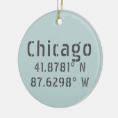 Chicago Latitude Longitude Personalisiert Keramik Ornament (Links)
