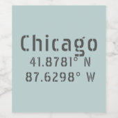 Chicago Latitude Longitude Weinetikett (Einzelnes Label)