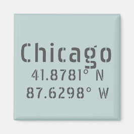 Chicago Latitude und Längengrad Magnet