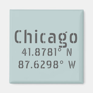 Chicago Latitude und Längengrad Magnet