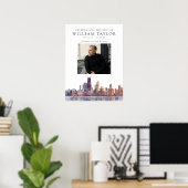 Chicago Lebensfeier-Foto-Willkommensschild Poster (Heimbüro)