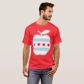 Chicago Lehrer Red für Ed-Apple-Flagge T-Shirt (Vorne ganz)