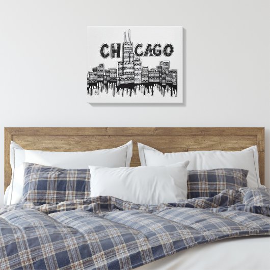 Chicago Leinwanddruck (Insitu (Schlafzimmer))