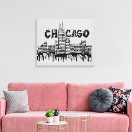 Chicago Leinwanddruck (Insitu (Wohnzimmer))