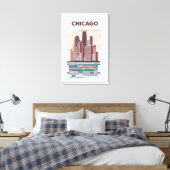 Chicago Leinwanddruck (Insitu (Schlafzimmer))