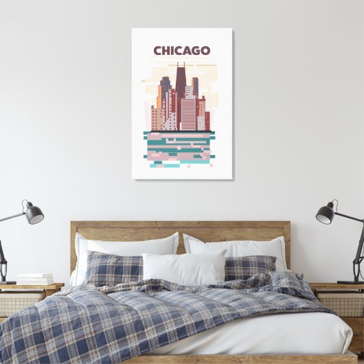Chicago Leinwanddruck (Insitu (Schlafzimmer))
