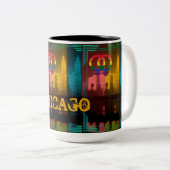 Chicago Lesbian Interest farbenfrohe Pride Gay Zweifarbige Tasse (VorderseiteRechts)