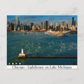 Chicago - Leuchtturm am Lake Michigan Postkarte