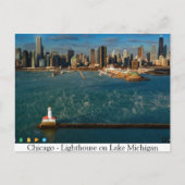 Chicago - Leuchtturm am Lake Michigan Postkarte (Vorderseite)