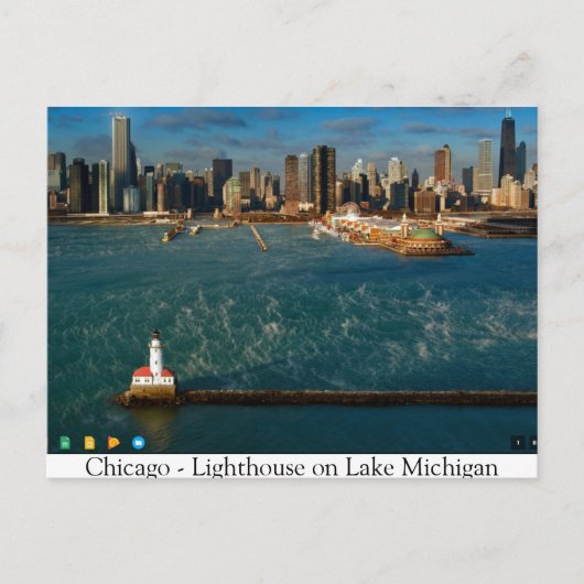 Chicago - Leuchtturm am Lake Michigan Postkarte (Vorderseite)