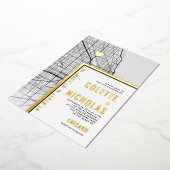 Chicago Liebe Locator | Städtische Hochzeit Folieneinladung (Gedreht)