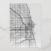 Chicago Liebe Locator | Städtische Hochzeit Folieneinladung (Rückseite)