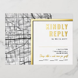 Chicago Liebe Locator | UAWG Antwort Folie Einladungspostkarte