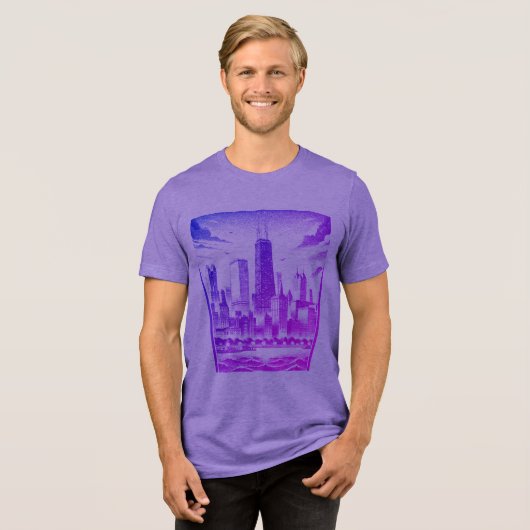 Chicago Lila Graphic T - Shirt (Vorderseite voll)