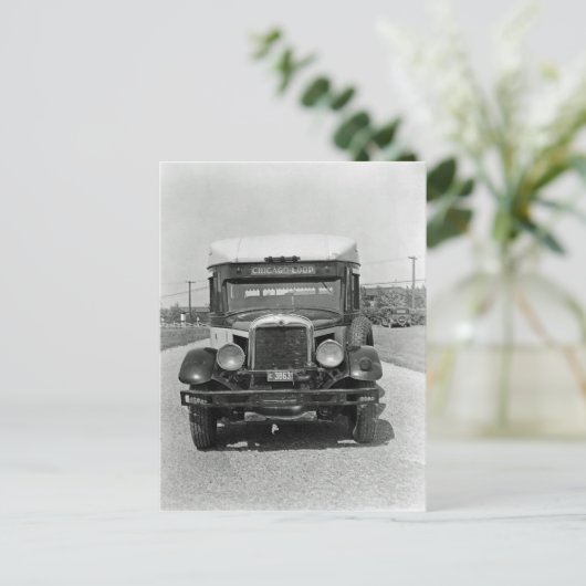 Chicago Loop City Bus Foto von 1920 Postkarte (Stehend Vorderseite)