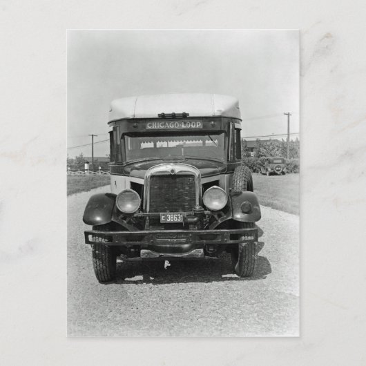 Chicago Loop City Bus Foto von 1920 Postkarte (Vorderseite)