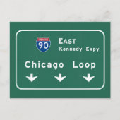 Chicago Loop I-90 E Interstate Illinois IL Postkarte (Vorderseite)