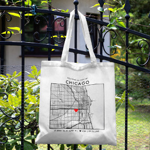 Chicago Love Locator Hochzeitsbegrüßung Tragetasche