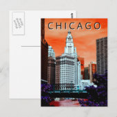 Chicago LT Wind City Wind Art Postkarte (Vorne/Hinten)