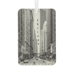 Chicago Madison Street Grayscale Air Freshener Autolufterfrischer